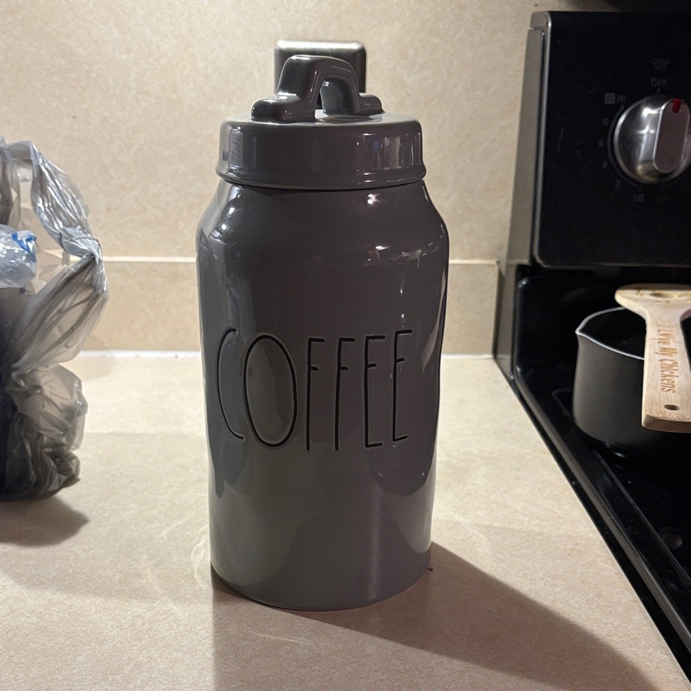 Rae Dunn Gray Coffee Canister